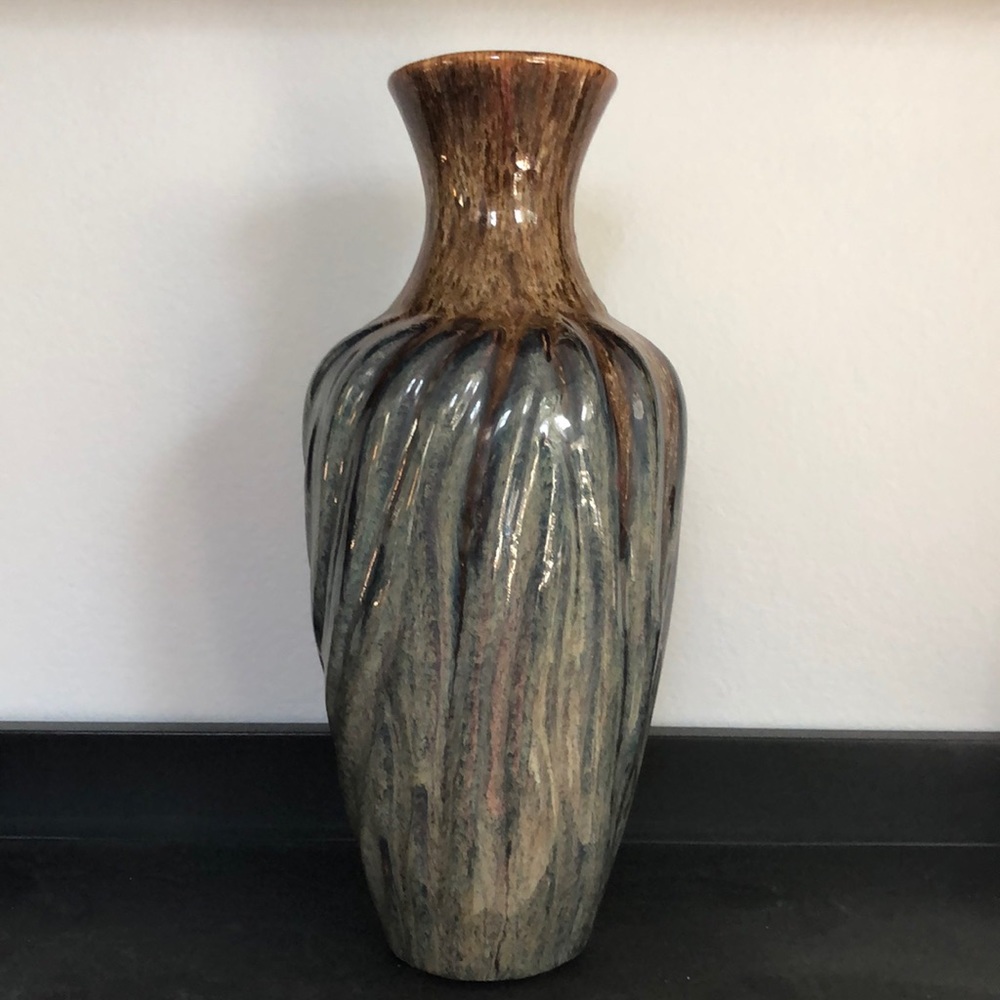 Apropos glazed pottery swirled 12.5”vase